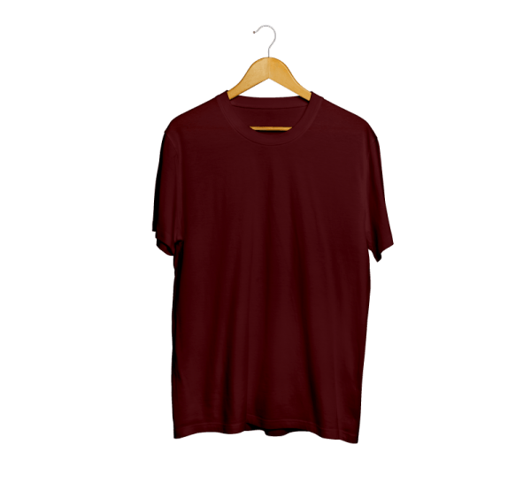 Burgandy Half sleeves T-shirt - Wellneck